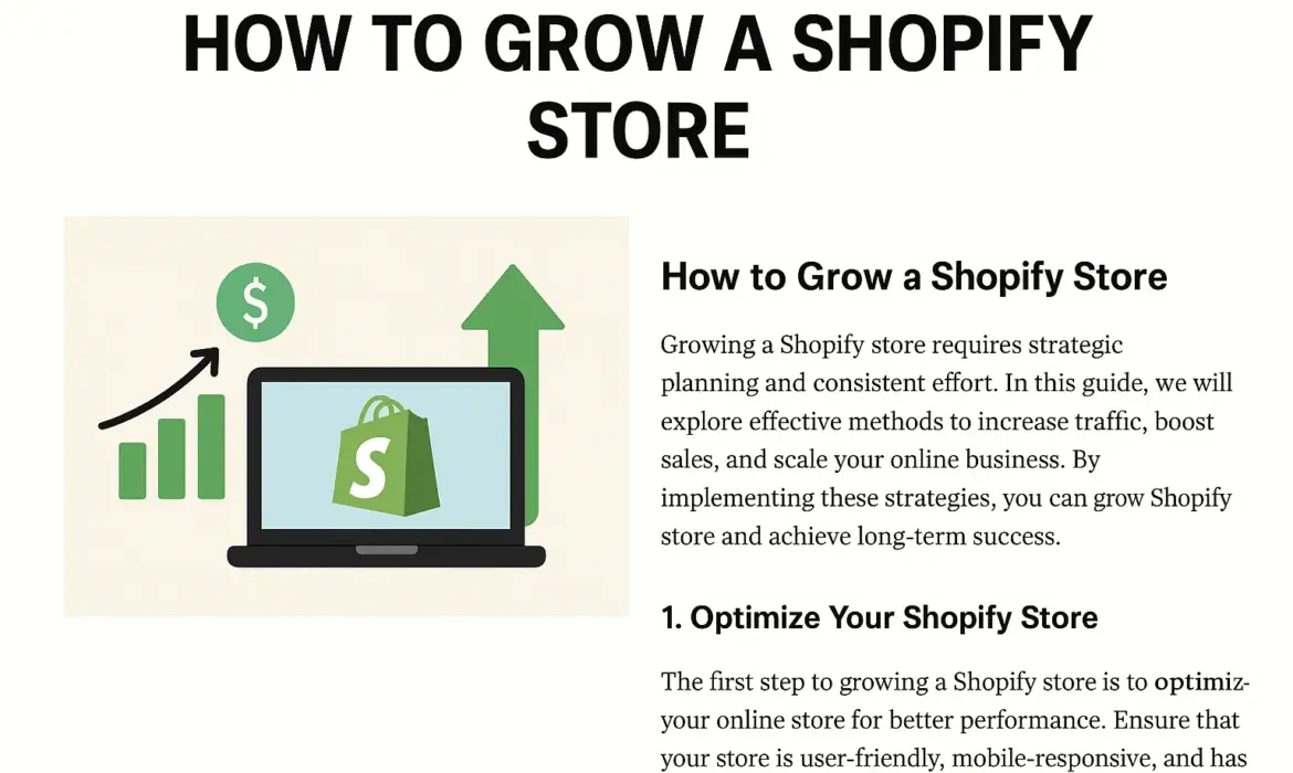 grow a Shopify store